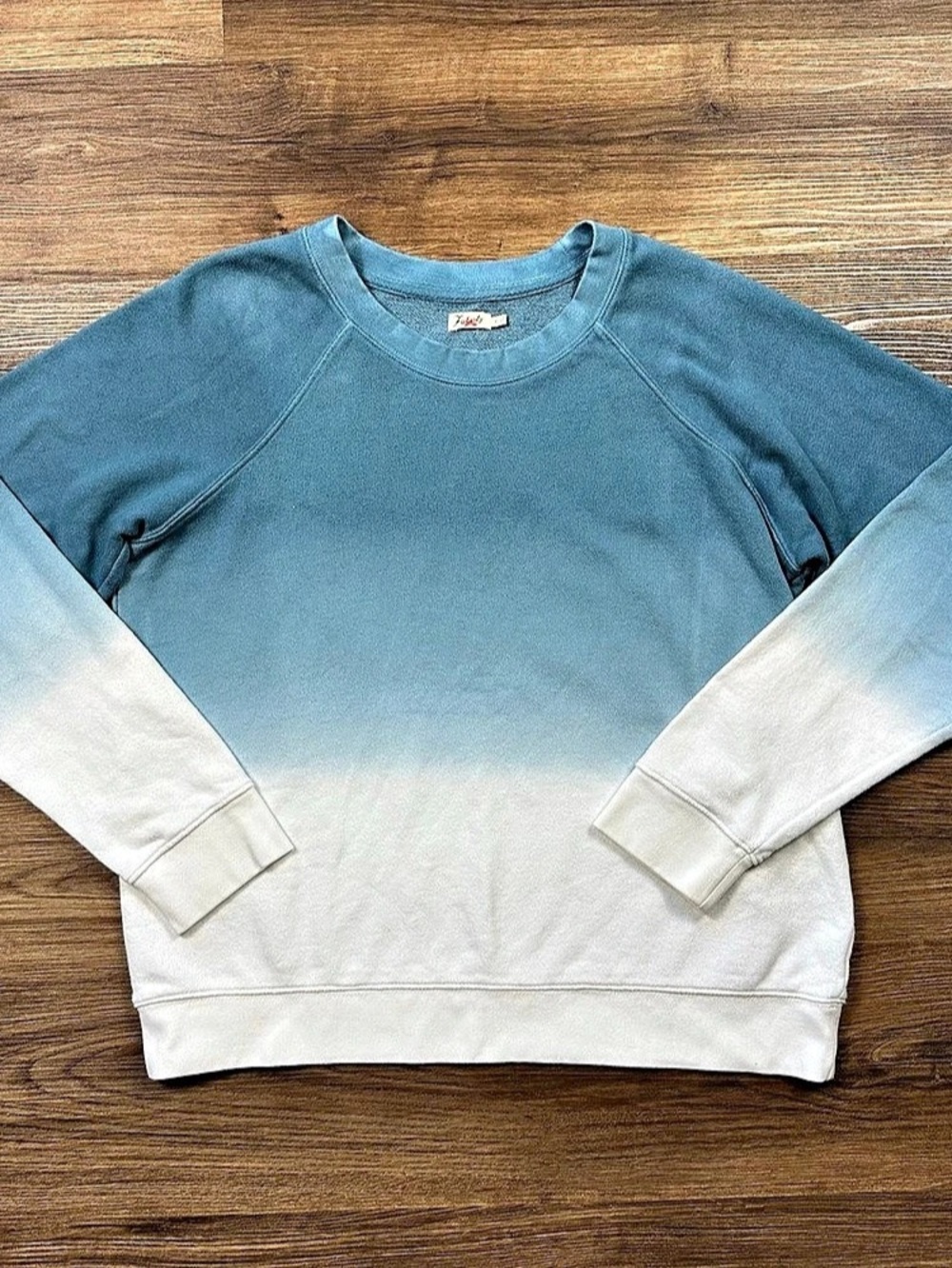 Faherty Ombre Dip Dye Sweatshirt Womens XL Blue White Pullover Sweater